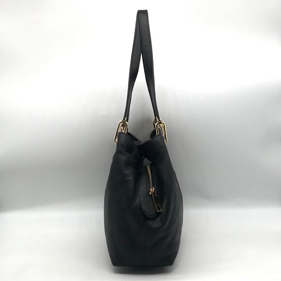 Michael Kors Raven Black Pebbled Leather Shoulder Bag - Picture 3 of 11